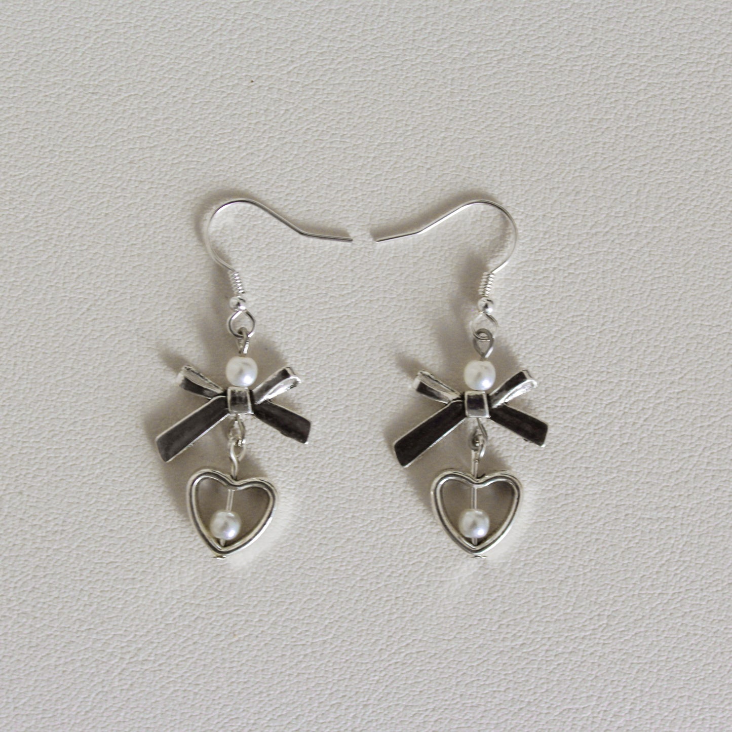 silver heart earrings